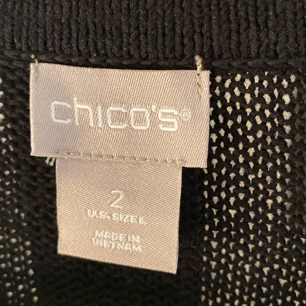 Chico’s Black Cardigan Size 2/L Linen Cotton Blend Never Worn - Picture 2 of 9